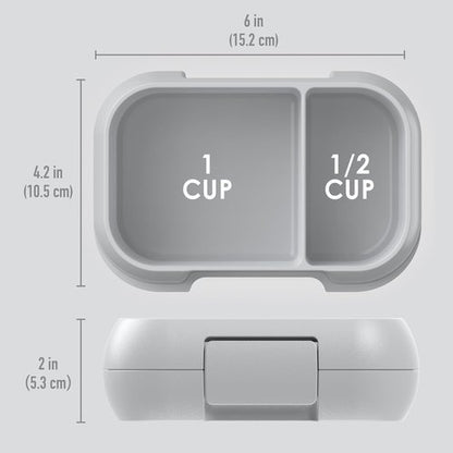 Bentgo Kids Snack Bento Box - 2 Compartment Leak-Proof Container for Snacks & Meals | Dishwasher Safe, BPA-Free, Gray