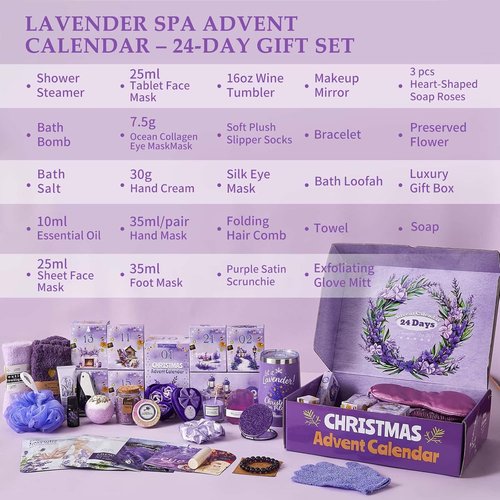 Advent Calendar 2026 by [Brand Name] - 24 Days of Lavender Spa Gifts for Women | Perfect for Mom, Wife, or Sister