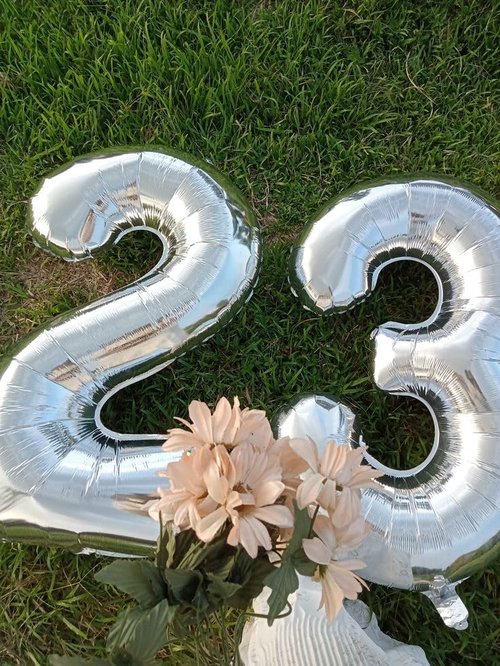 Big Foil 23rd Birthday Balloons - 40 Inch Silver Number Balloon for Women | Perfect for Graduation & Celebrations