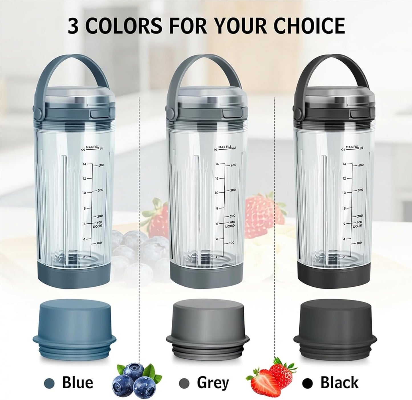 Ninja Blast Blending Vessel Cup Set - 4pcs Leakproof & BPA-Free for BC100 & BC151 Series - Blue