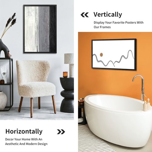 DOAI ART 27x40 Poster Frame Black, Poster Frames 27 x 40 inches or 27x40 Picture Frames with HD Plexiglass for Horizontal or Vertical Wall Mounting, Scratch-proof Safe and Artistic Large Photo Frame