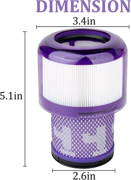 Dyson Filter Replacement - 3 Pack Compatible with V15, V11, V15s Detect & More | High-Quality Vacuum Filters