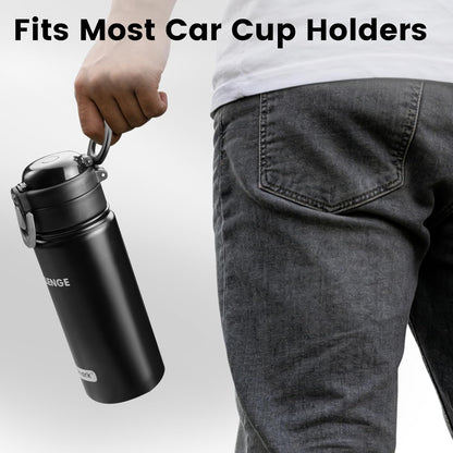 Skiennix 20 Oz Insulated Water Bottle - Leak-Proof, BPA-Free, Double-Walled for Travel & Sports | Black