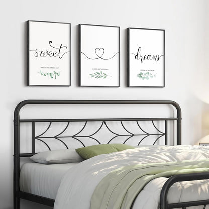 Sweet Dreams Wall Art by Framed | Modern Minimalist Canvas Prints for Bedroom Decor | 12x16 Inch