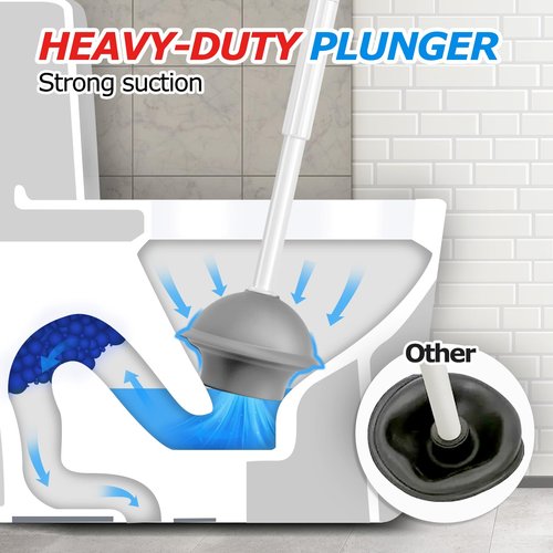 FORASTO 3 in 1 Toilet Brush and Plunger Set,Toilet Bowl Brush Plunger Set,Toilet Brush Plunger Combo,Cleaning Brush,Cleaning Supplies, Crevice Cleaning Brush, Bathroom Cleaning Tools, Pearl White