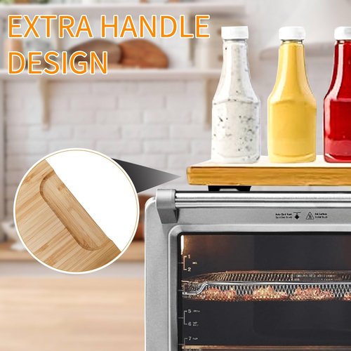 GWBSXM Bamboo Cutting Board for Breville BOV900BSS Smart Oven Air Fryer Pro, Countertop Convection Oven Accessories With Silicone Feet, Heat Resistance, Added Storage