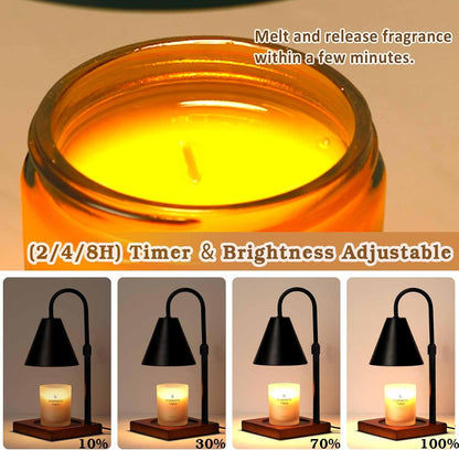 Skiennix Candle Warmer Lamp - Dimmable & Timer Feature | Adjustable Black Design for Cozy Home Decor