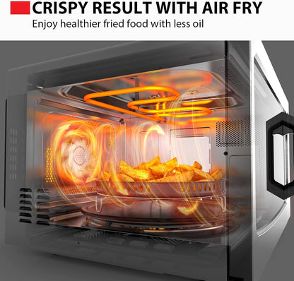 Toshiba Air Fryer Combo - 4-in-1 Countertop Microwave Oven with Smart Sensor & Convection | 1.5 Cu Ft, Black
