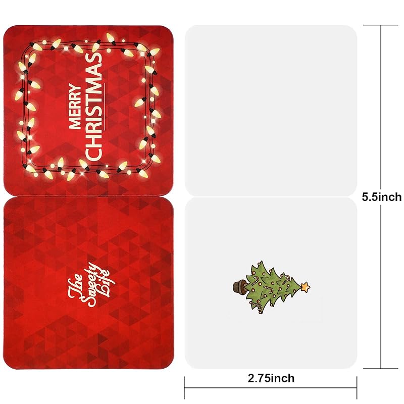 Outus 48 Pcs Mini Christmas Cards with Envelopes - Assorted Designs (Variation of THIS listing: 48)