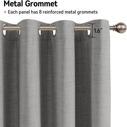 100% Blackout Shield Grey Blackout Curtains - Thermal Insulated Grommet Drapes for Bedroom & Living Room | 50" W x 84" L, 2 Panels