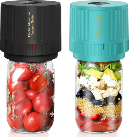 Skiennix Electric Mason Jar Vacuum Sealer Kit - Black & Green for Fresh Food Storage