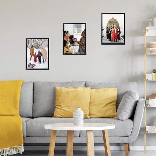 JCJMY 11x14 Picture Frame Black for Wall Hanging, Wall Mounting Horizontally or Vertically, 11 x 14 Wall Gallery Poster Photo Frame with Shatter Resistant Plexiglass, Black