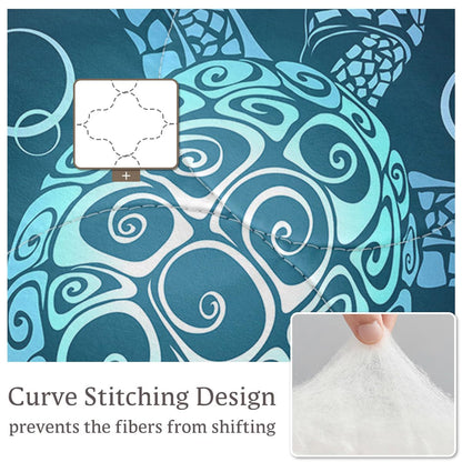 Sleepwish Teal Turquoise Comforter Set King Size for Boys Girls 4 Piece Beach Theme Bedding Set Soft Green Sea Turtle Bed Set