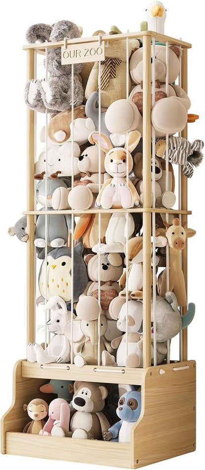 Experlam Stuffed Animal Storage - Vertical Plush Toy Holder with Thicker Elastic Band | Ideal for Playroom & Nursery