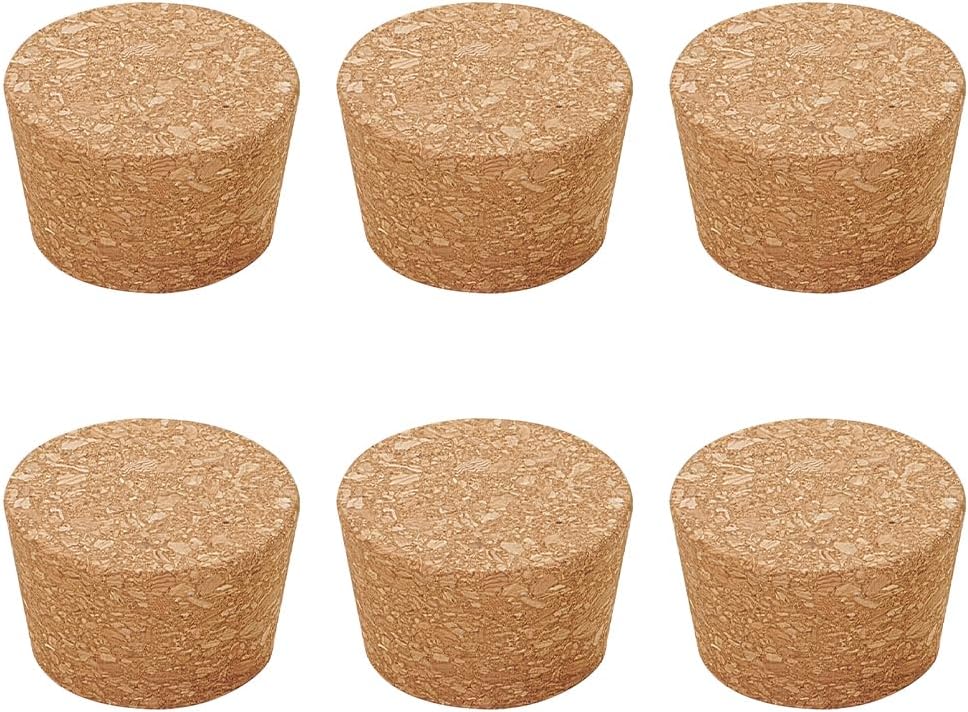 OLYCRAFT 6Pcs Large Cork Stoppers 1.7-2 Inch Cork Bottle Stoppers Tapered Corks Plugs Corks Canning Jar Lids Wood Tapered Plugs Wooden Taper Stopper for Kitchen Mason Jars Wedding Favor Canning