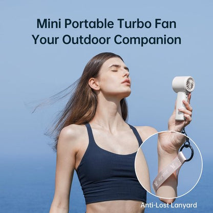 JISULIFE Portable Handheld Fan, Speed(1-100) Adjustable Turbo Mini and 3600mAh Battery Rechargeable Personal Fan, Digital Display, Gifts for Women Men Travel/Camping/Outdoor-White