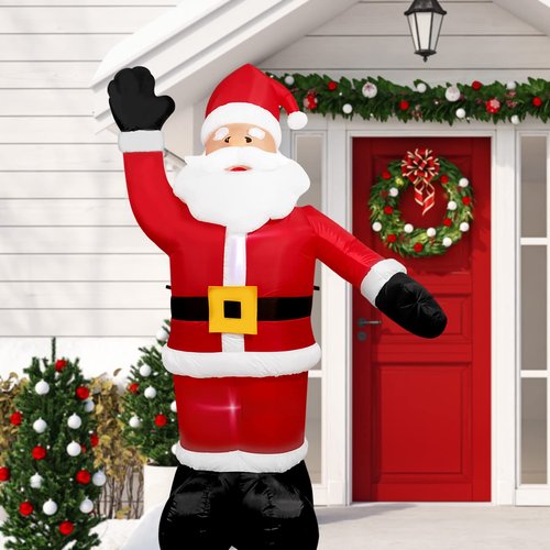 Decfine 8 Feet Christmas Inflatable Santa Claus Lighted Blow Up Christmas Yard Decoration with Built in Fan and Anchor Ropes (03-Santa)