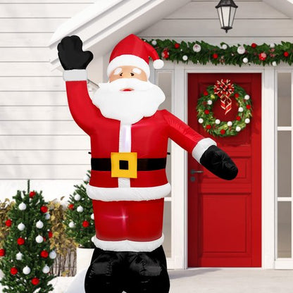 Decfine 8 Feet Christmas Inflatable Santa Claus Lighted Blow Up Christmas Yard Decoration with Built in Fan and Anchor Ropes (03-Santa)