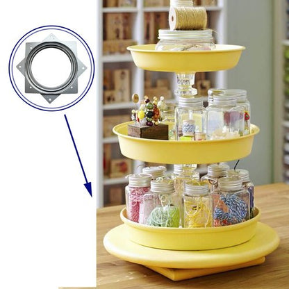 6Inch Lazy Susan Hardware, 10 Pack Square Rotating Bearing Plate, 500lbs Capacity Lazy Susan Turntable Bearing for for Serving Trays, Kitchen Storage Racks, Craft Table, Zinc Plated Steel Swivel Plate