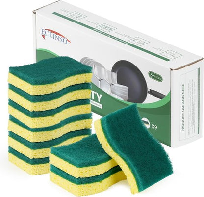 Heavy Duty Scrub Sponge - 9 Pack Tough Cleaning Tool for Grills, Stovetops & Pots