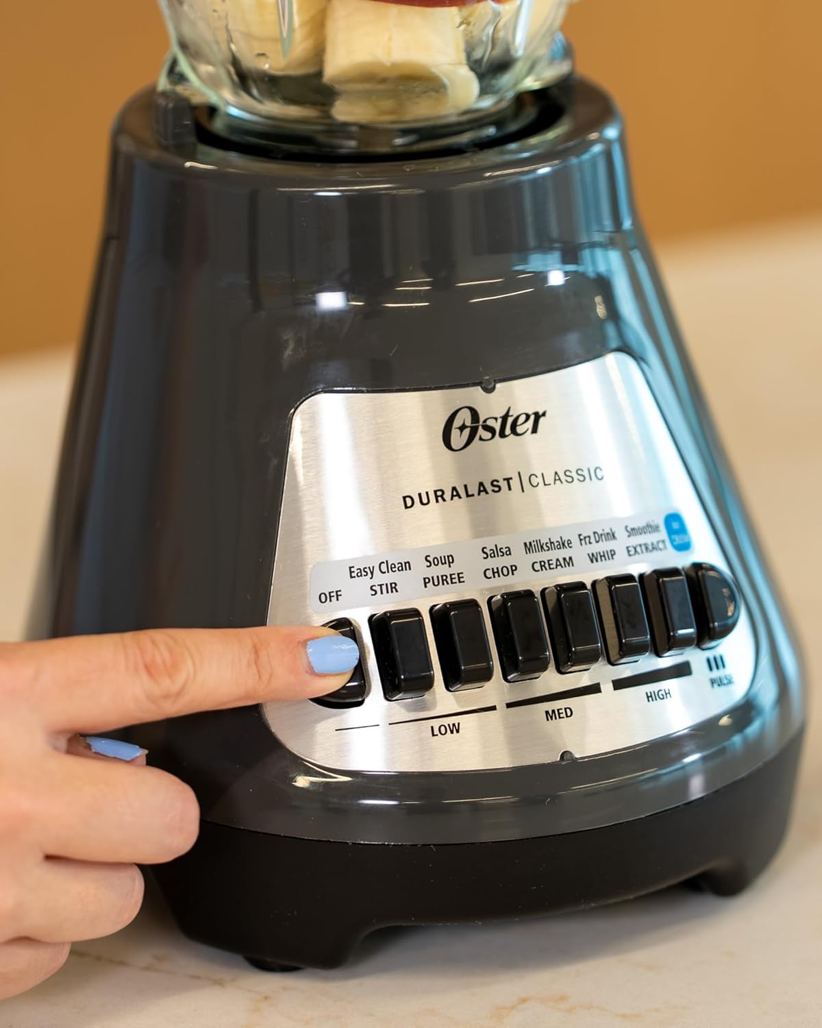 Oster® Classic Series Blender - 8-Speed with 6-Cup Glass Jar in Gray for Smooth Blending