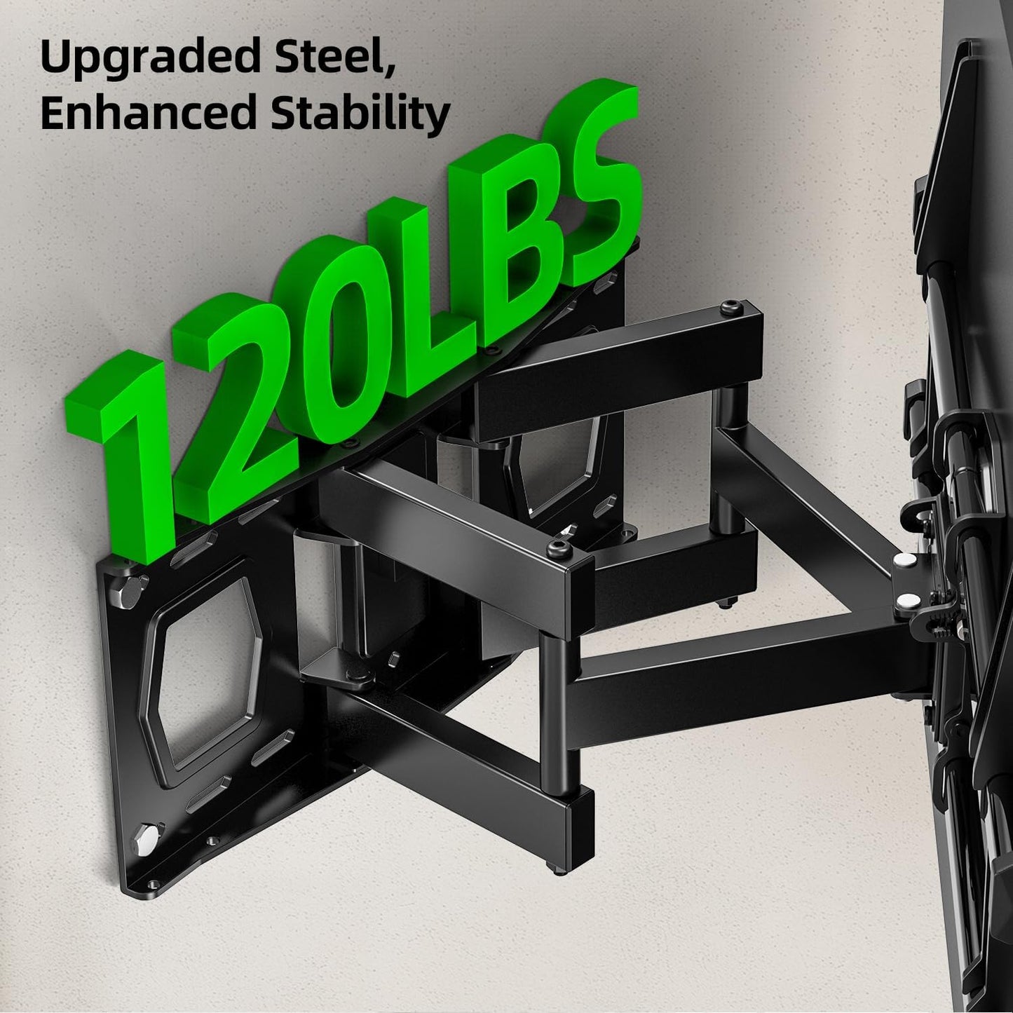 USX MOUNT Full Motion TV Wall Mount - Fits 42-82 Inch TVs Up to 120lbs | Articulating Swivel & Tilt