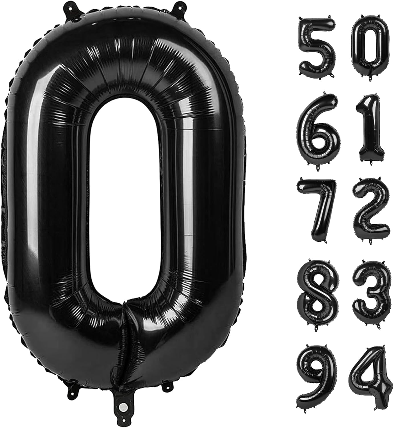 Black Number Balloon - 40 Inch 0 Number Balloons | Birthday Decorations for Men & Women