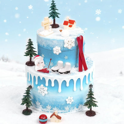 Skiennix 23PCS Ski-Themed Cake Decoration Set - Perfect Birthday Party Toppers & Supplies