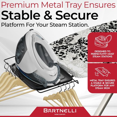 Bartnelli Pro Luxury Ironing Board - Extra Wide 51x19" Surface, Adjustable Height, Foldable Design, Premium Aluminum