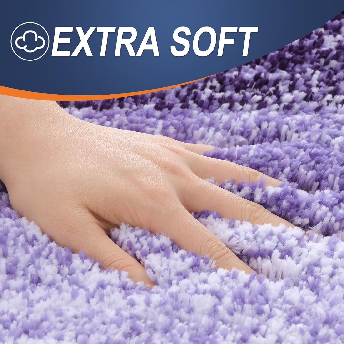 OLANLY Large Bath Rug - Extra Soft Microfiber, Quick Dry & Machine Washable - 54x24, Violet