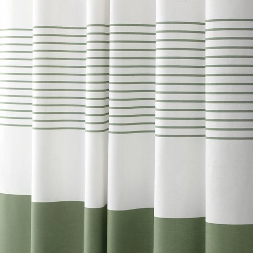 XOGUIBO Sage Green Shower Curtain Cotton Boho Striped Shower Curtains for Bathroom with Tassel 72 X 72