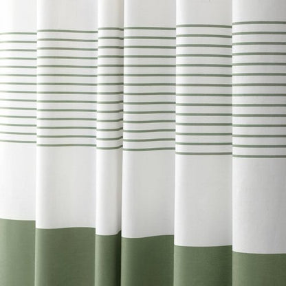 XOGUIBO Sage Green Shower Curtain Cotton Boho Striped Shower Curtains for Bathroom with Tassel 72 X 72