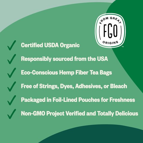 FGO Organic Peppermint Tea, 100 Count, Eco-Conscious Tea Bags, Caffeine Free, Packaging May Vary (Pack of 1)