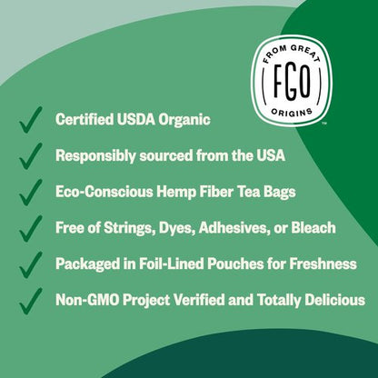 FGO Organic Peppermint Tea, 100 Count, Eco-Conscious Tea Bags, Caffeine Free, Packaging May Vary (Pack of 1)