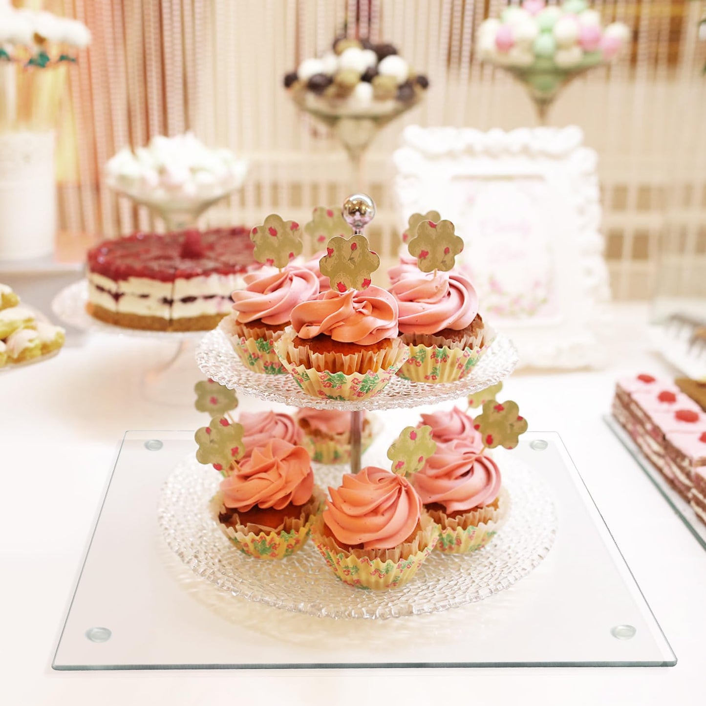 Seelenruhe 4 Pack Tempered Glass Cutting Boards for Kitchen Counter, Clear Cutting Boards for Countertop, Non-Slip, Heat-Resistant, Machine Washable, Easy to Clean, 16x12 & 8x12