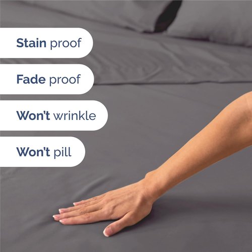 Comfy Twin XL Size 3-Piece Sheet Set by [Brand Name] | Breathable, Cooling & Wrinkle-Free Dark Grey Bedding