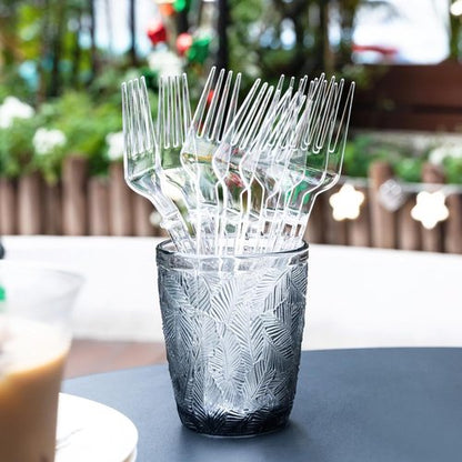 Heavy Duty Plastic Forks by [Brand Name] - Full Size 7.5" Clear Disposable Silverware | Pack of 85