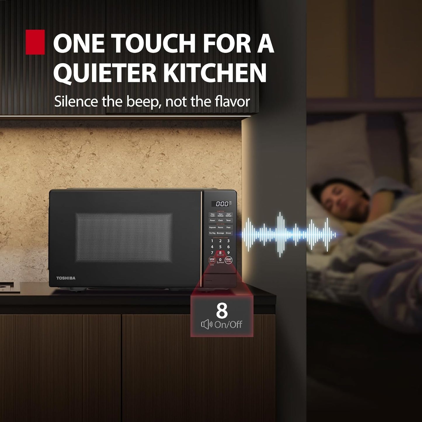TOSHIBA 0.7 Cu Ft Small Microwave Oven - 11 Power Levels, ChefDefrost & Eco Mode, Black