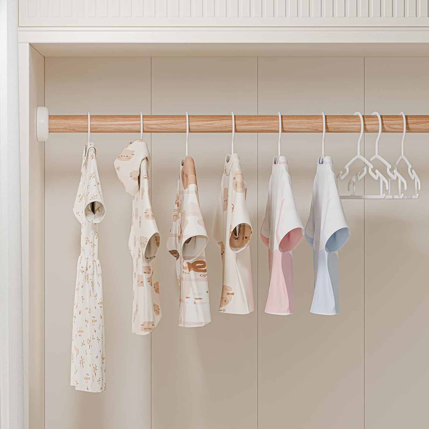 VILICK Kids Plastic Hangers - Non-Slip Baby Clothes Hangers for Infants | 50 Pack, White