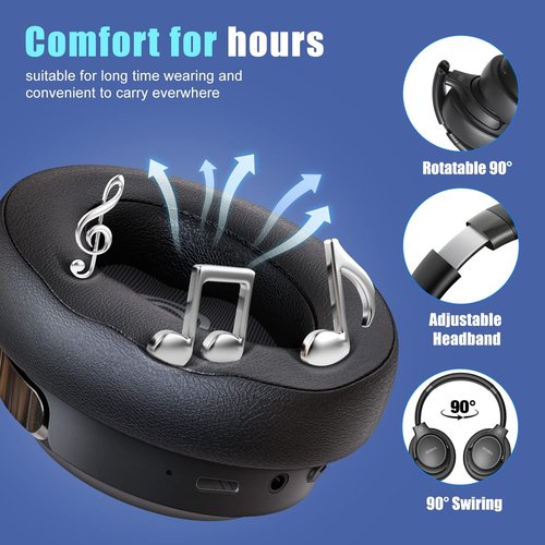 **BERIBES Bluetooth Headphones - Over-Ear Wireless Headset with 65H Playtime & HiFi Stereo Sound**