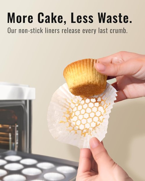 Bake Choice Cupcake Liners - 200pcs Standard White, Greaseproof & Non-Stick Muffin Wrappers for Parties