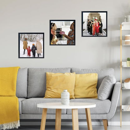 JCJMY 10x10 Picture Frame for Wall, Wall Hanging Horizontally or Vertically, 10 x 10 Square Wall Gallery Poster Photo Frame with Durable Shatter Resistant Plexiglass, Black
