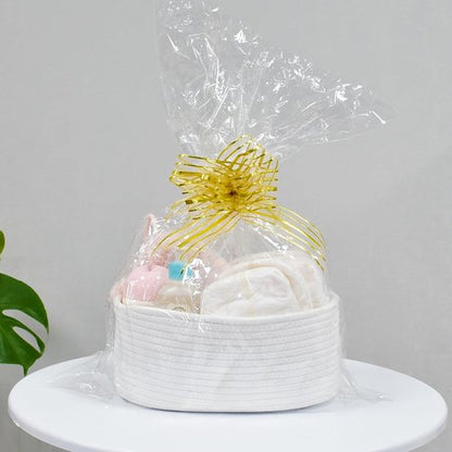 ABenkle Small Woven Basket, Cute Small Basket, Rope Room Shelf Storage Basket, Cat Dog Toys Basket Chest Box, Empty Decorative Gift Basket, 12"x 8" x 5"