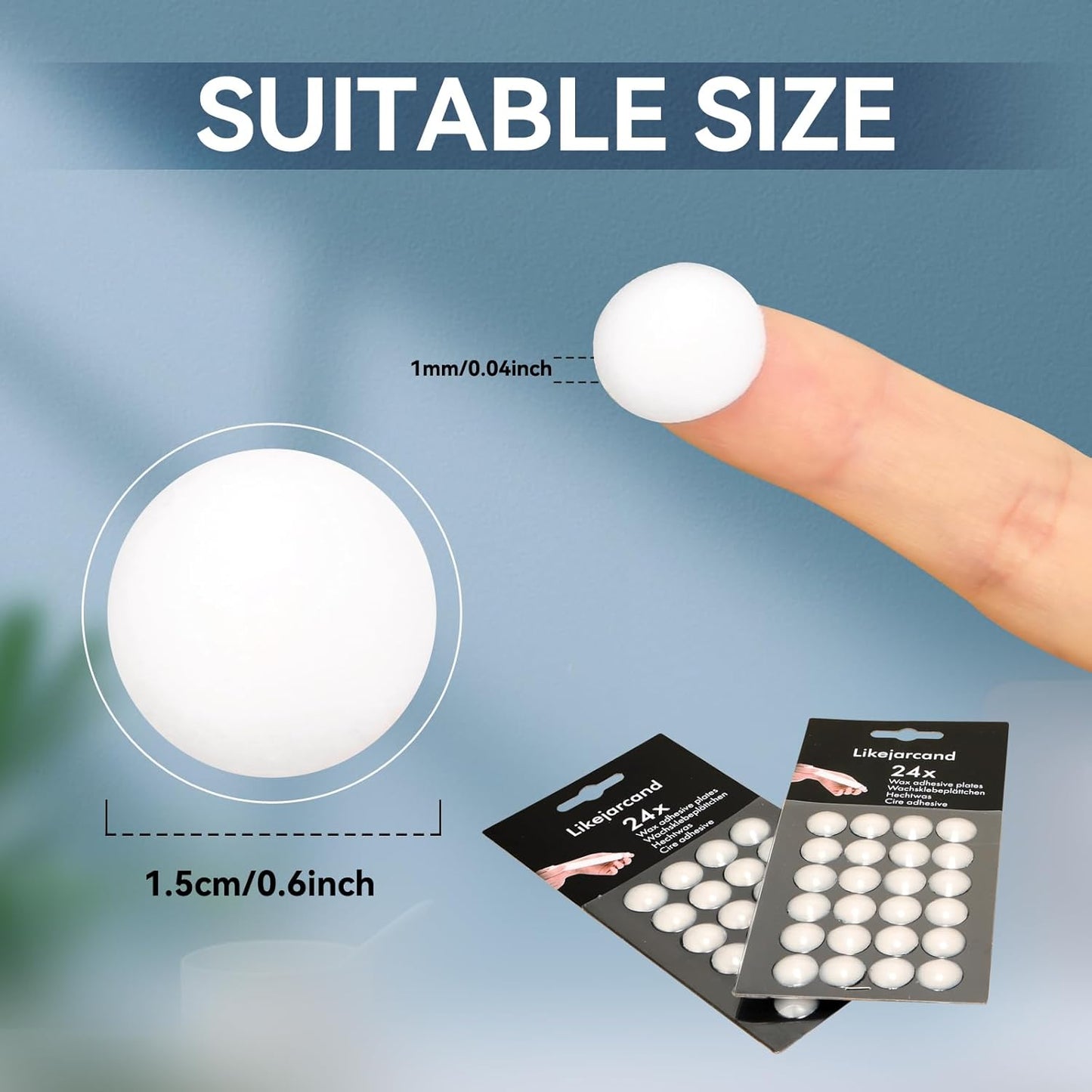 Skiennix White Adhesive Small Candles - 24 Wax Sticky Dots for Easy Candle Accessories