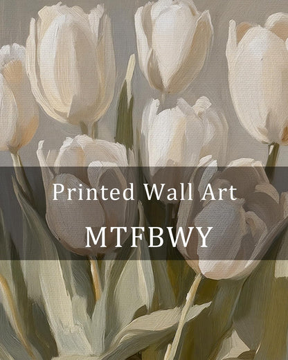 MTFBWY Vintage Tulip Wall Art - Sturdy Framed Botanical Canvas Print | Antique Flower Oil Painting, 8x10 Inch