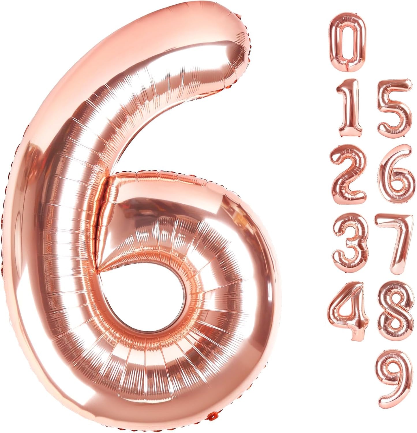 Number 6 Balloon 40 Inch - Rose Gold 6th Birthday Decorations for Men & Women | Perfect for Anniversaries & Graduations