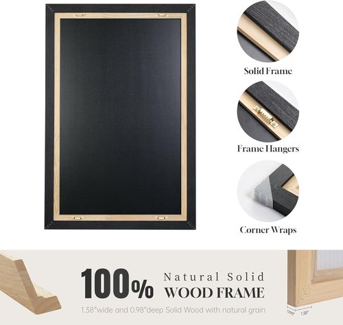 Framed 3D Textured Black And White Abstract Wall Art - 4 Piece Modern Paintings For Home Decor