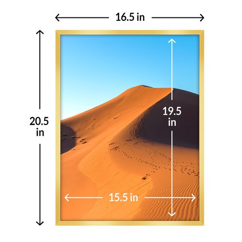 LaVie Home 16x20 Picture Frame for Wall Display, 16x20 Gold Picture Frame with HD Plexiglas, 16 x 20 Poster Frame 1 Pack, Display Frame for Vertical or Horizontal, Classic Collection