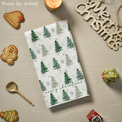 Artoid Mode Green Xmas Tree Kitchen Towels Set of 2 – 18 x 26 Inches (Variation: Green + 18" x 26")