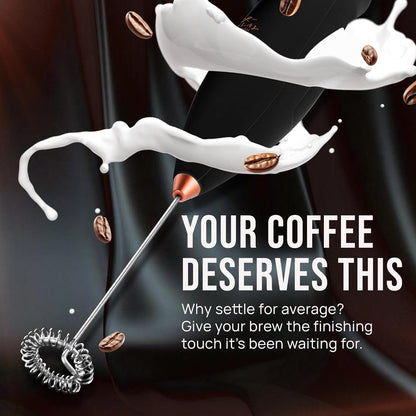 Zulay Kitchen Milk Frother - Luxury Handheld Electric Foam Maker for Coffee & Lattes | Deluxe Gift with 4 Duracell Batteries
